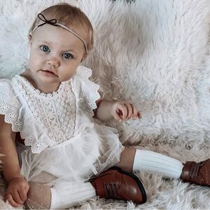 White Lace Baby Romper